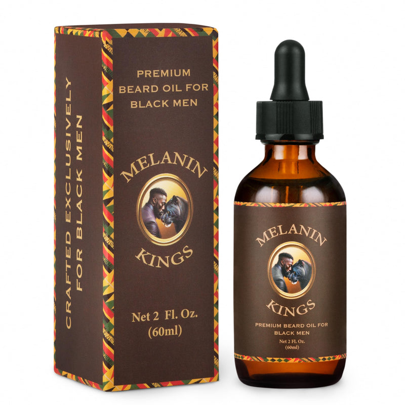 Melanin Kings Beard Oil for Black Men - Specialized Formula for Black Men - with Ancient African Ingredients - 100% Natural Ingredients - 2Fl. Oz.