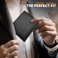 Leather Impressions Slim Wallet for Men - Bifold Wallet with White Contrast Stitching - Mens Wallet with 2 Cash Pockets, 6 Cards, 2 Inner Slots,
