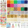 Redtwo 5100 Clay Beads Bracelet Making Kit, Flat Preppy Beads for Friendship Jewelry Making,Polymer Heishi Beads with Charms Gifts for Teen Girls