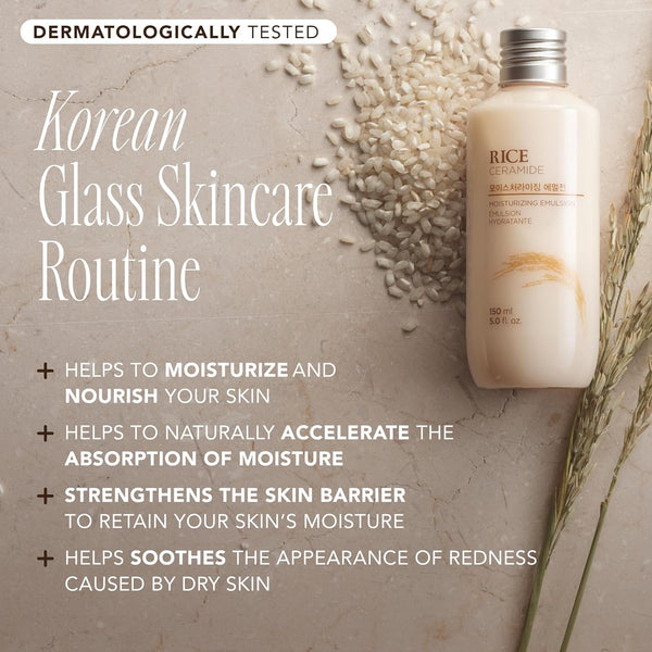 The Face Shop Rice Ceramide Moisturizing Skincare Set - Toner & Moisturizer, Korean Skin Care with Rice Water, Gift Set, Travel Size, Hydrating