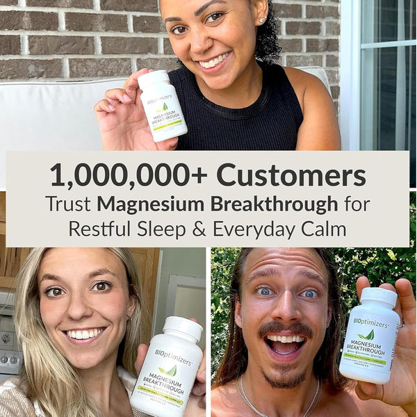 Bioptimizers Magnesium Breakthrough Supplement 4.0-7 Forms of Mg: Glycinate, Malate, Citrate, and More - Natural Support for Sleep and Cognitive