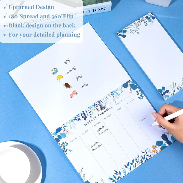 Weekly Planner Notepad Tear off Set of 2 Weekly Calendar Pad 52 Undated to Do List Notepad Sheets Desk Planner Planning Pads Productivity Tracker