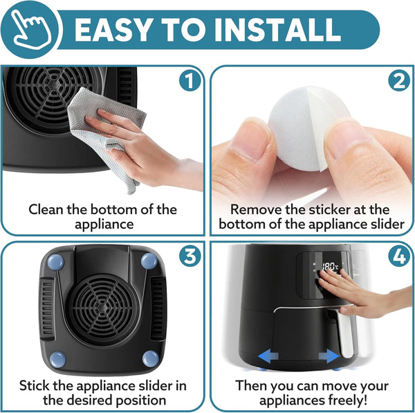 Appliance Sliders for Kitchen 24 PCS Self-Adhesive Small Kitchen Finds Appliance Slider Hacks Easy to Moviing & Space Saving Must Have Home