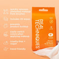 Real Techniques Miracle Quick Dry Brush Wipes, Remove Product Build-Up, Easily Switch Colors, Fast Drying, Convenient Makeup Brush Cleaner,