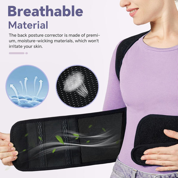Back Brace for Women Men Posture Corrector Improve Posture Lumbar Support Shoulder Lower Upper Back Pain Relief