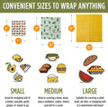 Trifecta Living Co. Versatile Beeswax Wraps,Set of 7-Fresh Food Keeper, Durable & Easily Cleaned, Sustainable Step towards a Zero-Waste Kitchen,