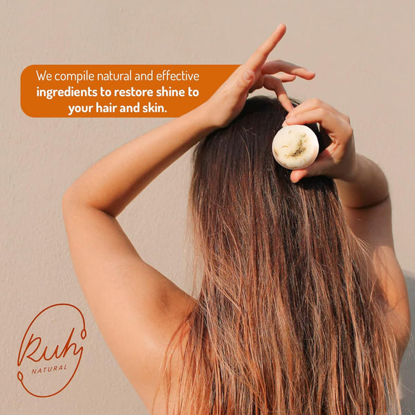 Ruh Natural Shampoo Bar for Dry Hair, Handmade Sulfate Free Shampoo Bars with Gardenia Citrus Scent, Vegan and Zero-Waste Eco-Friendly, Mechanic