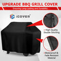 Grill Cover 58 Inch, Icover Waterproof BBQ Gas Grill Cover, Polyester Easy On/Off, Dustproof Fade Resistant for Weber Char-Broil Nexgrill and More