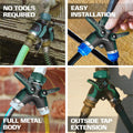 2WAYZ Hose Splitter 2 Way Heavy Duty Outdoor Faucet and Garden Connector - Water Spigot Splitter - Durable All-Metal Y Adapter with Shut-Off Valve