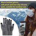 Andiker Winter Knit Gloves, Men Women Touch Screen Cold Weather Gloves, Full Finger Soft Warm anti Slip Gloves for Hiking
