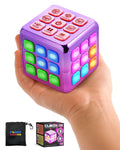 Power Your Fun Cubik LED Flashing Cube Memory Game - Electronic Handheld Game, 5 Brain Memory Games for Kids STEM Sensory Toys Brain Play Puzzle