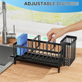 Cisily Black Sponge Holder for Kitchen Sink, Sink Caddy Organizer with High Brush Holder, Kitchen Countertop Organizers and Storage Essentials,