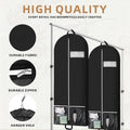 43" Garment Bags for Travel and Storage, Travel Suit Bags for Men Women with 2 Clear Pockets, Storage Bags for Clothes, Suits, Shirts, Coats