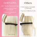 GOO GOO U Tip Hair Extensions - Real Human Hair, 14Inch 50G 50S, Hot Fusion, Invisible Remy, 60A Platinum Blonde