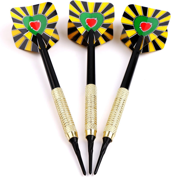 Maxmau Soft Tip Darts for Electronic Dartboard Plastic Point Dart with Standard Dart Flights 18 Darts