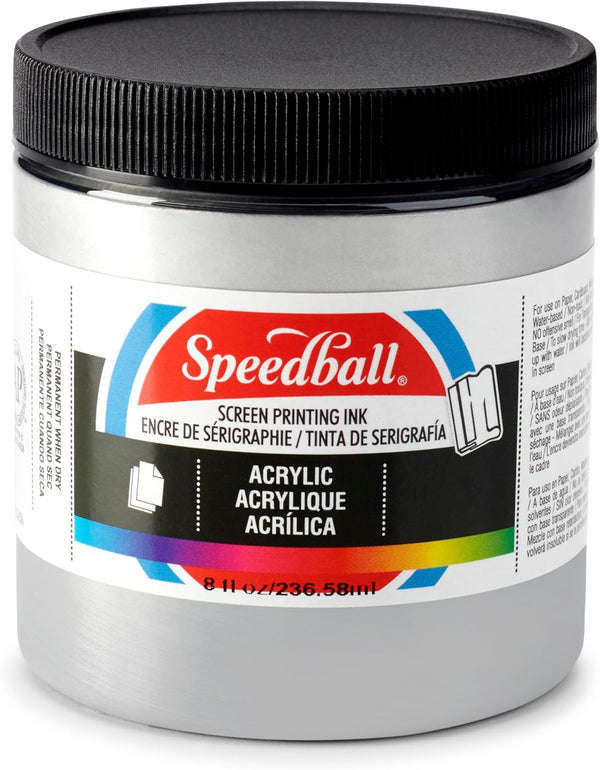 Speedball 4629 00 Acrylic Screen Printing Ink, 8 Fl. Oz., Silver (Pack of 12)