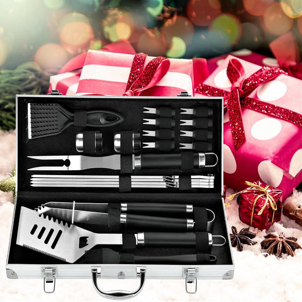 ROMANTICIST 20Pc Heavy Duty BBQ Grill Tool Set in Case - the Very Best Grill Gift for Father'S Day and Christmas - Professional BBQ Accessories