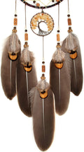 Urdeoms Brown Dream Catchers Tree of Life Boho Dreamcatcher for Bedroom Adult with Feathers and Citrine Crystal Wall Hanging Decor for Home