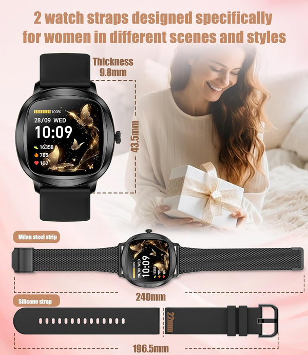 Women'S Smart Bracelet/Smart Watch, 1.72-Inch Display, IP68 Waterproof Sport Bracelet, One-Touch Bluetooth Calling, Fitness Tracker with Health