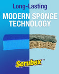 Non-Scratch Odor Resistant Scrub Sponge, Multi-Purpose Sponge for Kitchen and Household, Safe for Non-Stick Cookware (6 Sponges)