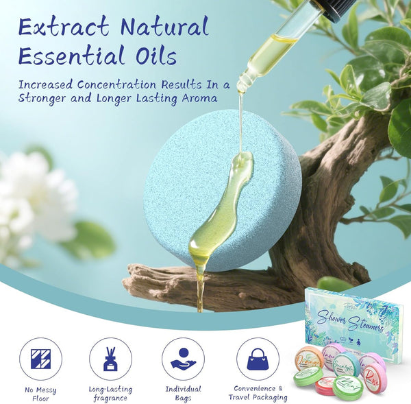 Shower Steamers Aromatherapy 8 Pack - Gifts for Women, Shower Bombs with Essential Oils, Self Care and Stress Relief Stocking Stuffers, Relaxation