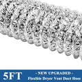 Funmit 4 Inch 10 Feet Flexible Adjustable Aluminum Dryer Vent Hose with 2 Metal Duct Clamp, PVC Tube Compatible with Most Dryers