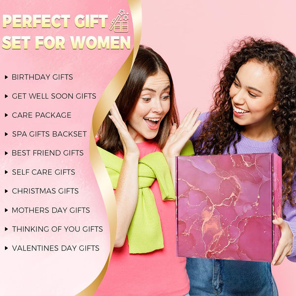 Self Care Gift Baskets for Women: Get Well Soon Care Packages with Blanket and Tumbler, Pink Gift Boxes Set for Girls, Mother, Sisters, Friends,