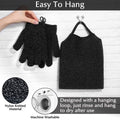 Anezus Exfoliating Back Scrubber Bath Gloves Set, Exfoliating Shower Towel with Shower Gloves for Body Scrub, Back Cleaner Wash Gloves to Remove