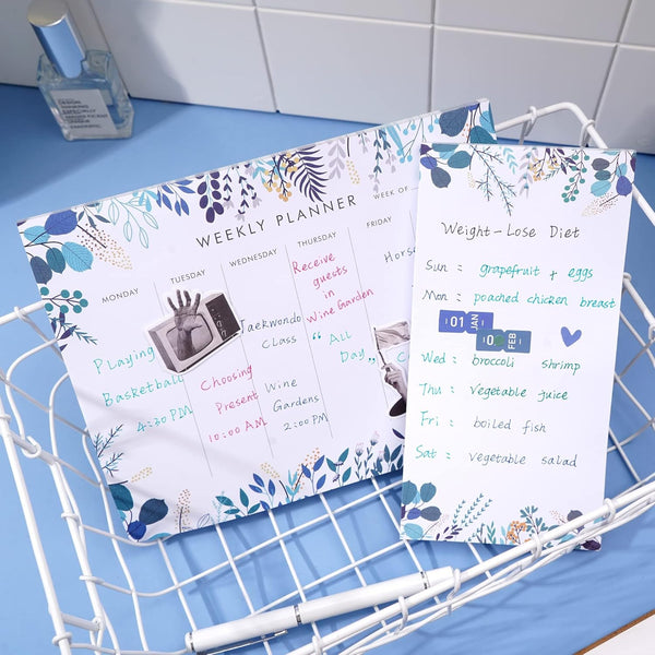Weekly Planner Notepad Tear off Set of 2 Weekly Calendar Pad 52 Undated to Do List Notepad Sheets Desk Planner Planning Pads Productivity Tracker