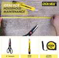 DOWELL 40 Piece Home Tool Set Yellow, General Household Hand Tool Kit with Plastic Toolbox Storage Case, Mini Repair Tool kit for Women, College