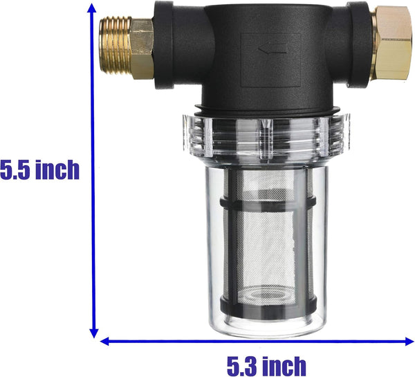 M MINGLE Garden Hose Filter for Pressure Washer Inlet Water, Inline Filter for Sediment, 40 Mesh Screen, Extra 100 Mesh