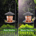 Ewonlife Bird Feeders Outdoors Hanging, Squirrel Proof Bird Feeder for Outside, 2 Pack, Easy Clean and Fill, Adjustable Feeder with Sturdy Wire