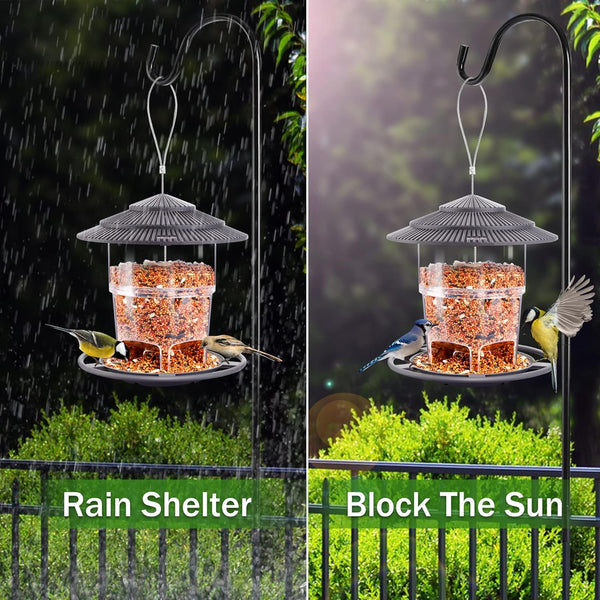 Ewonlife Bird Feeders Outdoors Hanging, Squirrel Proof Bird Feeder for Outside, 2 Pack, Easy Clean and Fill, Adjustable Feeder with Sturdy Wire