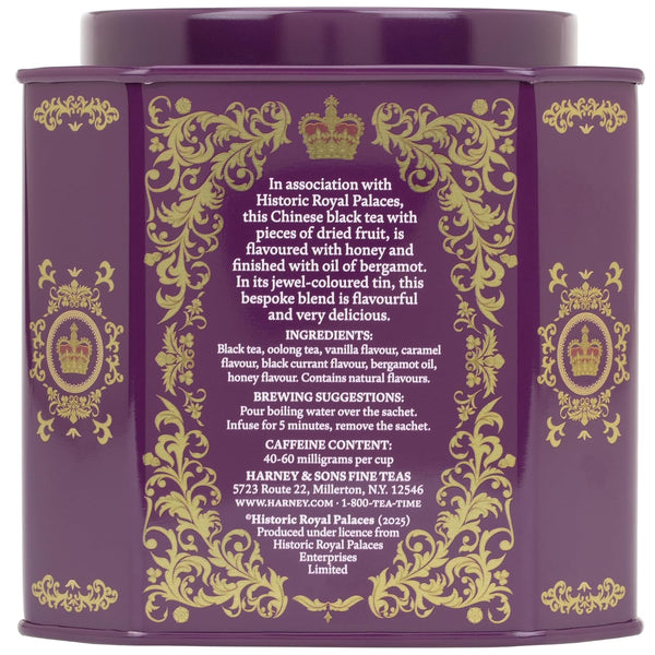 Harney & Sons Tower of London Black Tea with Vanilla, Black Currant, Caramel, and Honey | 30 Sachets, Historic Royal Palaces Collection