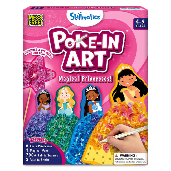 Skillmatics Poke-In Art - Magical Princesses, Mess-Free Fun for Kids, DIY Wood Craft Kits, Creative Activity, Gifts for Girls & Boys Ages 4, 5, 6,
