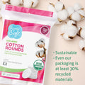 Simply Soft Premium Organic Cotton Rounds, 100 Count (Pack of 3), 100% Cotton Pads, Certified Organic, Hypoallergenic, Soft & Absorbent for