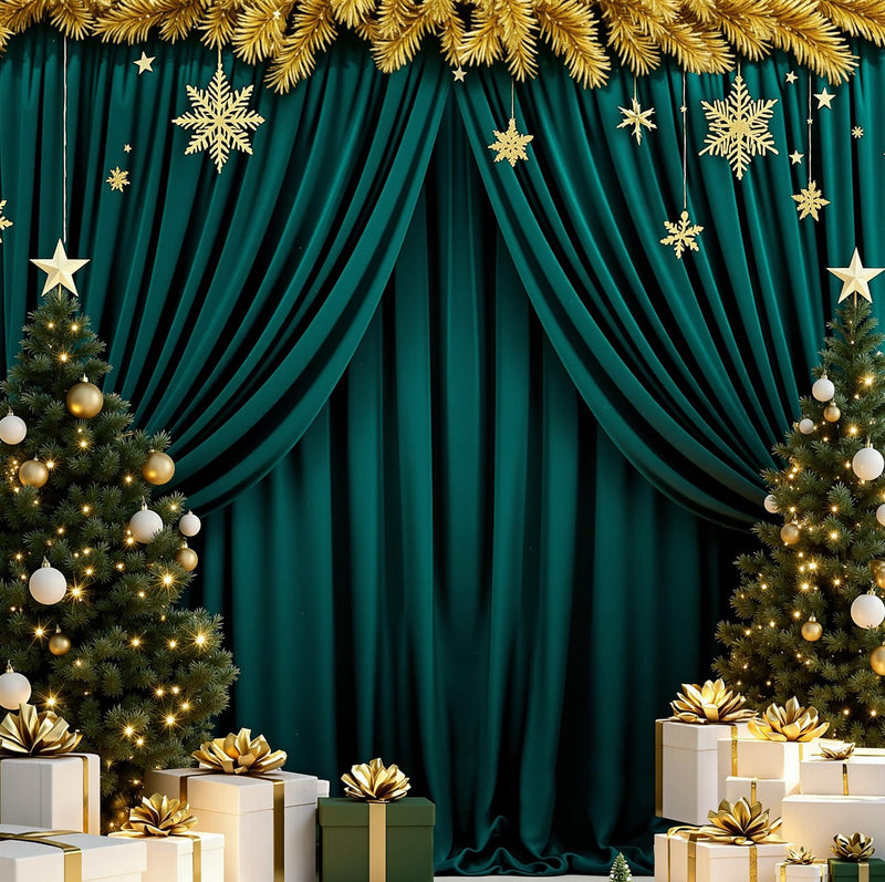 MEETSKY Hunter Green Backdrop Curtains for Parties Wedding Curtains Rod Pocket Green Photo Curtains Backdrop Sliding Drapes Backdrop Curtains for