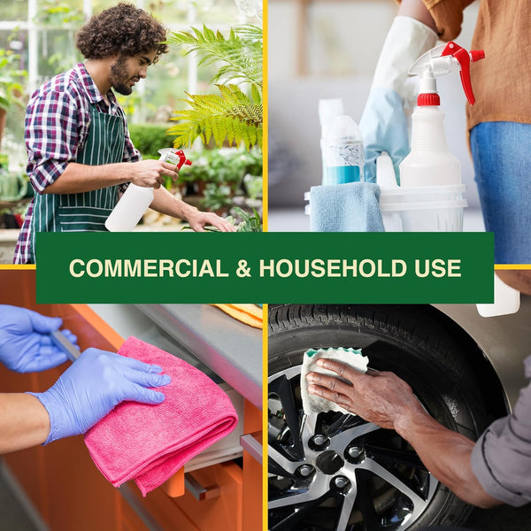 Heavy Duty 32Oz Plastic Spray Bottles for Cleaning - Large Empty Industrial Bottles for Gardening Solutions, Vinegar, Chemicals, Professional