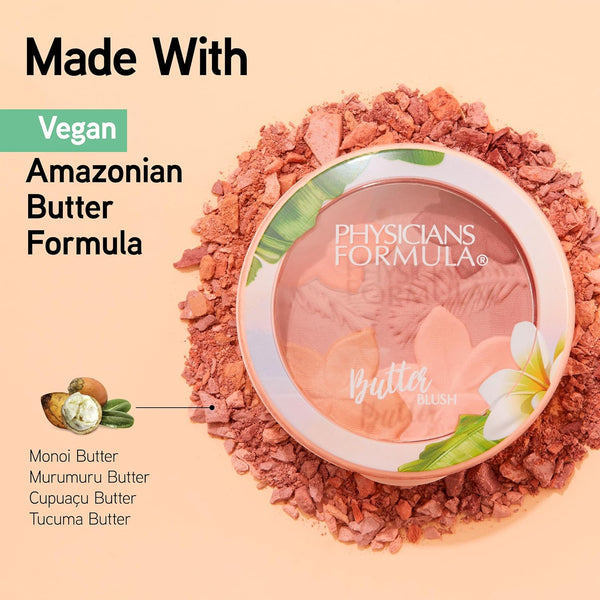 Physicians Formula Matte Monoi Butter Blush Makeup Powder, Mauvy Mattes, Dermatologist Tested