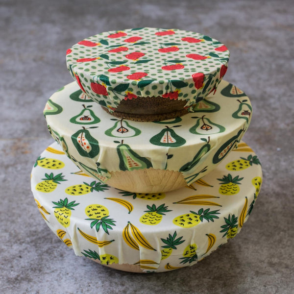 SUPERBEE Beeswax Wrap for Food, Set of 3 Bees Wax Wraps, Reusable Bees Paper for Wrapping Vegetables, Cheese, Bowl Covers and Sandwich Wrapping