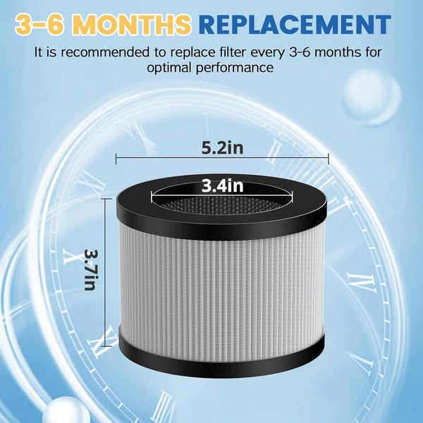 DH-JH12 MK-06 MK-01 HEPA Replacement Filter Compatible with VOOPNU DH-JH12, Tolife TZ-K1, for FreAire KN6391, for Kloudi DH-JH01, MJ012H and