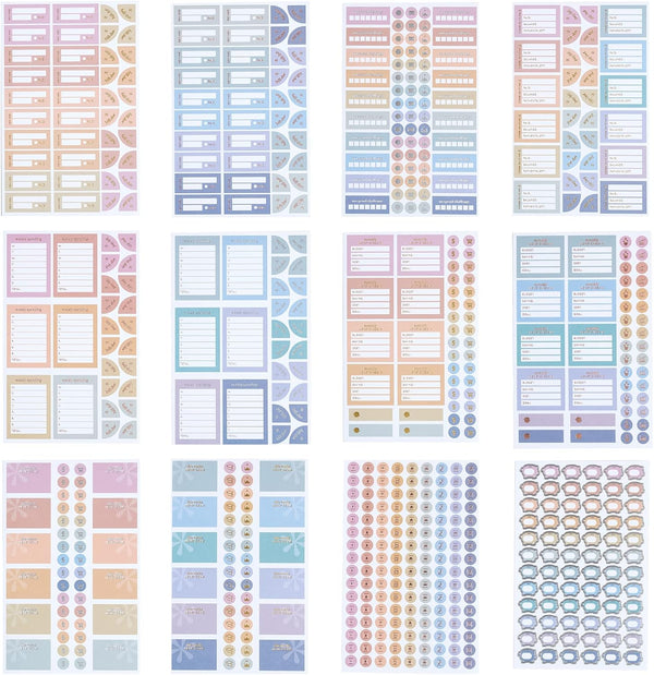 Erin Condren Functional Sticker Book (624 Stickers 12 Sheets)