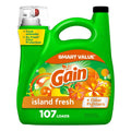 Gain + Aroma Boost Liquid Laundry Detergent, Island Fresh Scent, 107 Loads, 154 Fl Oz, HE Compatible
