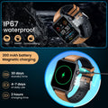 Smart Watch for Men Fitness Tracker: 1.96" Military Smartwatches with Bluetooth Call Three Lights Flashlight Watch Compatible Android Ios Phone