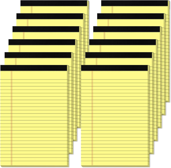 4 Pack Note Pads 5 X 8 Inch Yellow Legal Pads 5" X 8" College Ruled Writing Pads 80Gsm Recycled Yellow Paper Notepad Small Legal Pads Perforated