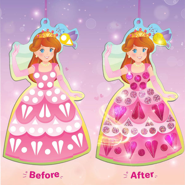 Imagimake Mirror Mosaic Princess & Unicorn Kids Art Set | DIY Art & Craft Kits | Foil Stickers for Kids | Travel Toys | Birthday Gift for Girls