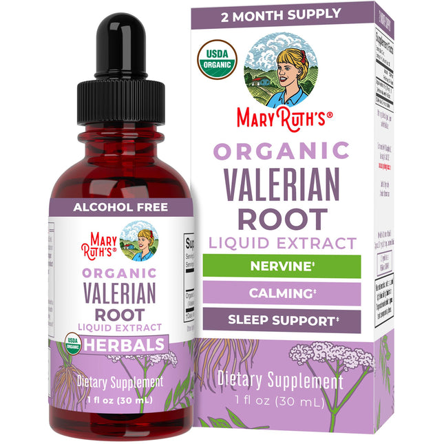 Maryruth Organics Valerian Root Liquid Drops | 2 Month Supply | Sugar Free | USDA Organic Valerian Root Drops | Support 