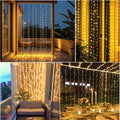 Vigdur Led Curtain String Lights, 8FT Window Fairy Lights for Bedroom with 210 Warm LEDs, Hanging Twinkle Indoor String Light for Party Wedding