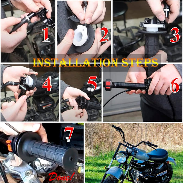 Throttle Handle Grips and Cable for ATV Quad Pit / Dirt Bike Baja Mini Bike Mb165 Mb200 196Cc 200Cc Doodlebug Bike Fit for 22Mm Bar by TOPEMAI