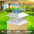 Solar Post Cap Lights Outdoor 6 Pack, 2 Mode Bright Fence Post Solar Lights Outdoor Waterproof, Deck Fence Post Cap Light Solar Powered for 4X4